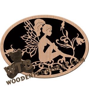 Fairy in Oval fretwork scroll saw pattern |The Wooden Teddy Bear