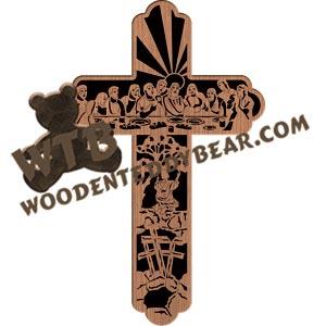 Last Supper Cross fretwork scroll saw pattern |The Wooden Teddy Bear