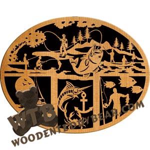 Fishing Plaque fretwork scroll saw pattern |The Wooden Teddy Bear