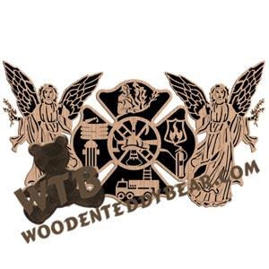 Firefighters & Angels Plaque fretwork scroll saw pattern |The Wooden Teddy Bear
