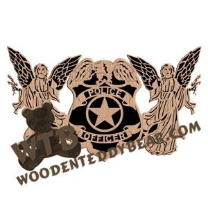 Police Officers & Angels Plaque fretwork scroll saw pattern |The Wooden Teddy Bear