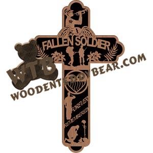 Fallen Soldier Cross fretwork scroll saw pattern |The Wooden Teddy Bear