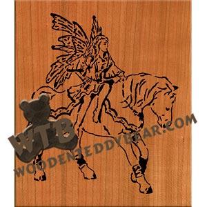 Fairy on Horse fretwork scroll saw pattern |The Wooden Teddy Bear
