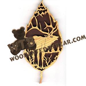 Forest Leaf Elk fretwork scroll saw pattern | The Wooden Teddy Bear