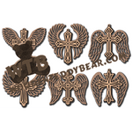 Layered Cross & Wing Ornaments | Fretwork Scroll Saw Pattern | Wooden Teddy Bear