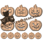 Creepy Jack-O-Lantern Ornaments | Fretwork Scroll Saw Pattern | Wooden Teddy Bear