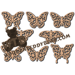Flourish Pattern Butterfly Ornaments | Fretwork Scroll Saw Pattern | Wooden Teddy Bear