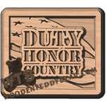 Duty Honor Country Layered Plaque | Fretwork Scroll Saw Pattern | Wooden Teddy Bear