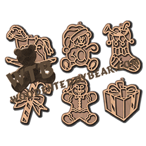 Fretwork Traditional Christmas Ornaments | Fretwork Scroll Saw Pattern | Wooden Teddy Bear