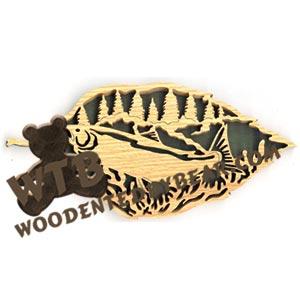 Forest Leaf Salmon fretwork scroll saw pattern | The Wooden Teddy Bear