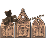 Nativity Triptych Layered Plaque Set | Fretwork Scroll Saw Pattern | Wooden Teddy Bear