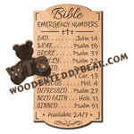 Bible Emergency Numbers | Fretwork Scroll Saw Pattern | Wooden Teddy Bear