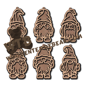 Fretwork Gnomes Ornaments | Fretwork Scroll Saw Pattern | Wooden Teddy Bear