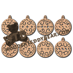 Illusion Fretwork Ball Ornaments | Fretwork Scroll Saw Pattern | Wooden Teddy Bear