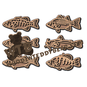 Fretwork Layered Fish Ornaments #1 | Fretwork Scroll Saw Pattern | Wooden Teddy Bear