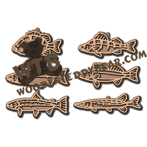 Fretwork Layered Fish Ornaments #2 | Fretwork Scroll Saw Pattern | Wooden Teddy Bear