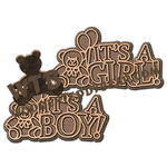 It's a Boy / It's a Girl Teddy Bear Word Art | Fretwork Scroll Saw Pattern | Wooden Teddy Bear