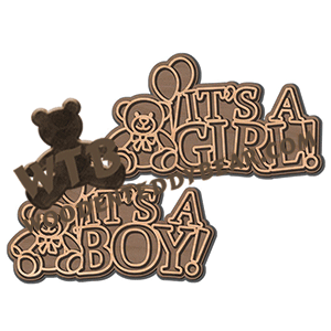It's a Boy / It's a Girl Teddy Bear Word Art | Fretwork Scroll Saw Pattern | Wooden Teddy Bear