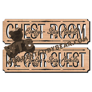 Guest Room - Be Our Guest | Fretwork Scroll Saw Pattern | Wooden Teddy Bear