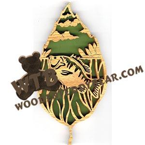 Forest Leaf Bluegill fretwork scroll saw pattern | The Wooden Teddy Bear