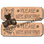 Please Wipe Your Paws Set | Fretwork Scroll Saw Pattern | Wooden Teddy Bear