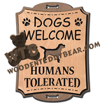 Dogs Welcome - Humans Tolerated | Fretwork Scroll Saw Pattern | Wooden Teddy Bear