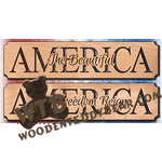 America Word Art Set #3 | Fretwork Scroll Saw Pattern | Wooden Teddy Bear