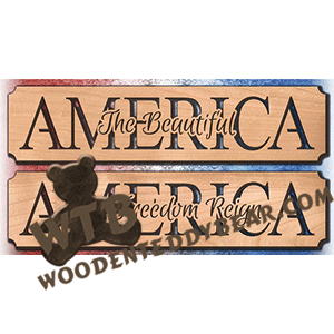 America Word Art Set #3 | Fretwork Scroll Saw Pattern | Wooden Teddy Bear