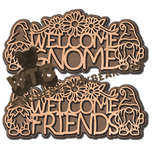 Gnomes & Daisies Welcome Signs | Fretwork Scroll Saw Pattern | Wooden Teddy Bear