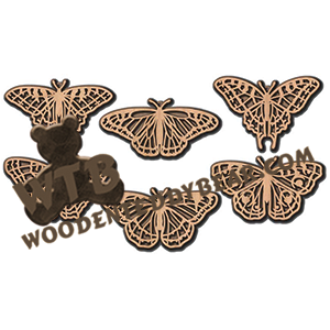 Fretwork Layered Butterfly Ornaments | Fretwork Scroll Saw Pattern | Wooden Teddy Bear