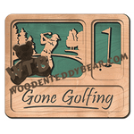 Self-Framing Gone Golfing - Female | Fretwork Scroll Saw Pattern | Wooden Teddy Bear