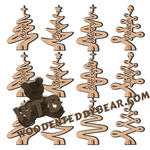 Standing Christmas Spirit Trees | Fretwork Scroll Saw Pattern | Wooden Teddy Bear