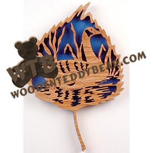 Forest Leaf Canadian Geese fretwork scroll saw pattern | The Wooden Teddy Bear