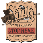 Santa Please Stop Here | Fretwork Scroll Saw Pattern | Wooden Teddy Bear