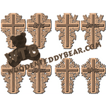 Seasonal Layered Crosses | Fretwork Scroll Saw Pattern | Wooden Teddy Bear