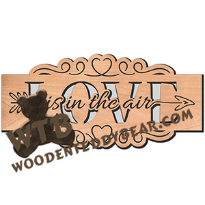 Love Is In the Air | Fretwork Scroll Saw Pattern | Wooden Teddy Bear