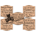 Set of All 5 Christmas Spirit/Carol Sectional Plaques | Fretwork Scroll Saw Pattern | Wooden Teddy Bear
