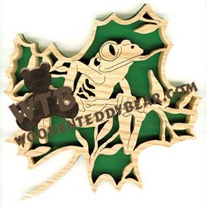 Forest Leaf Tree Frog fretwork scroll saw pattern | The Wooden Teddy Bear