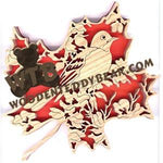 Forest Leaf Robin fretwork scroll saw pattern | The Wooden Teddy Bear