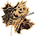 Forest Leaf Raccoon fretwork scroll saw pattern | The Wooden Teddy Bear