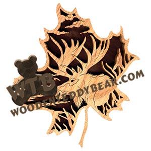 Forest Leaf Moose fretwork scroll saw pattern | The Wooden Teddy Bear