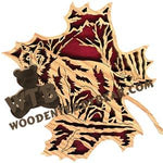 Forest Leaf Wolf #2 fretwork scroll saw pattern | The Wooden Teddy Bear