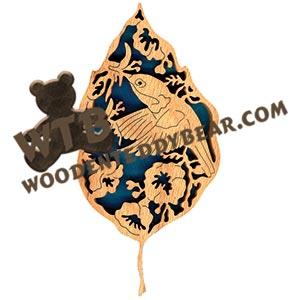 Forest Leaf Hummingbird #2 fretwork scroll saw pattern | The Wooden Teddy Bear