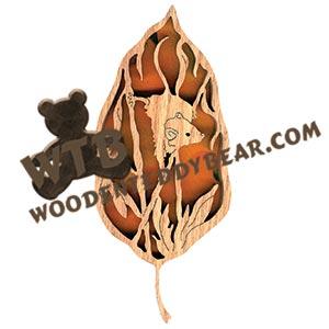 Forest Leaf Field Mouse fretwork scroll saw pattern | The Wooden Teddy Bear