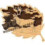 Forest Leaf Caribou fretwork scroll saw pattern | The Wooden Teddy Bear