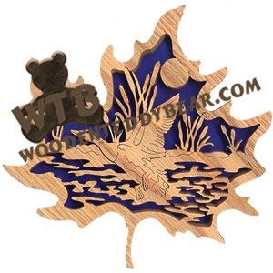 Forest Leaf Mallard Duck fretwork scroll saw pattern | The Wooden Teddy Bear