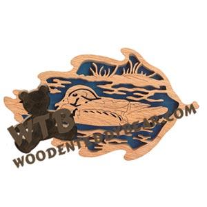 Forest Leaf Wood Duck fretwork scroll saw pattern | The Wooden Teddy Bear