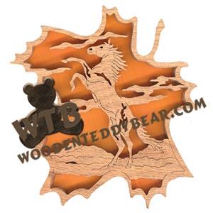 Forest Leaf Horse fretwork scroll saw pattern | The Wooden Teddy Bear