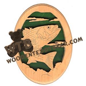 Freshwater Fish Striped Bass fretwork scroll saw pattern | The Wooden Teddy Bear