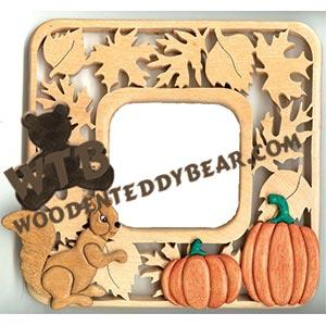 Autumn Frame fretwork scroll saw pattern | The Wooden Teddy Bear